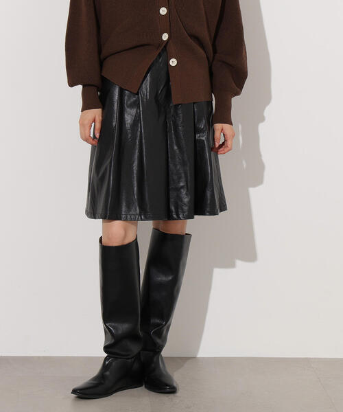 N.（N. Natural Beauty Basic）（エヌエヌナチュラルビューティーベーシック）の「フェイクレザーハーフパンツ（その他パンツ・レディース・ブラウン/ブラック・MEDIUM）」の9枚目の写真