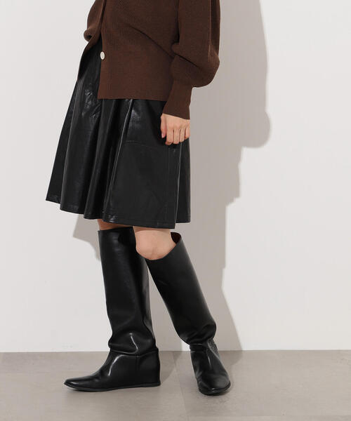 N.（N. Natural Beauty Basic）（エヌエヌナチュラルビューティーベーシック）の「フェイクレザーハーフパンツ（その他パンツ・レディース・ブラウン/ブラック・MEDIUM）」の8枚目の写真