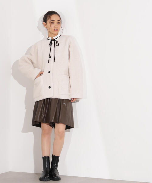 N.（N. Natural Beauty Basic）（エヌエヌナチュラルビューティーベーシック）の「フェイクレザーハーフパンツ（その他パンツ・レディース・ブラウン/ブラック・MEDIUM）」の12枚目の写真