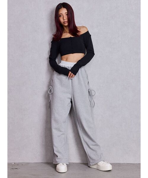 GYDA（ジェイダ）の「サイドレースアップカーブスウェットパンツ（その他パンツ・レディース・グレー/ブラック・FREE）」の18枚目の写真