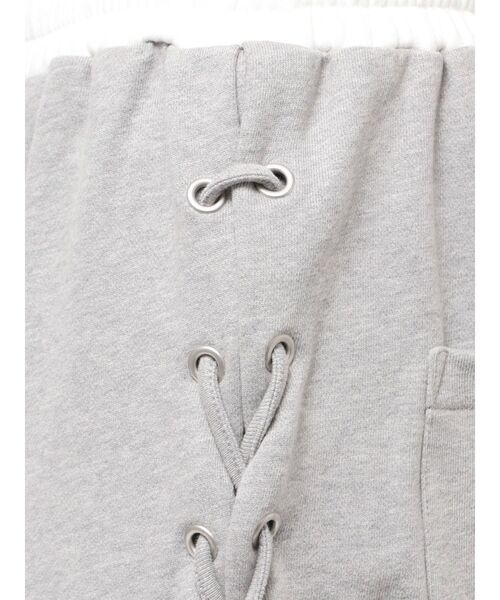 GYDA（ジェイダ）の「サイドレースアップカーブスウェットパンツ（その他パンツ・レディース・グレー/ブラック・FREE）」の4枚目の写真