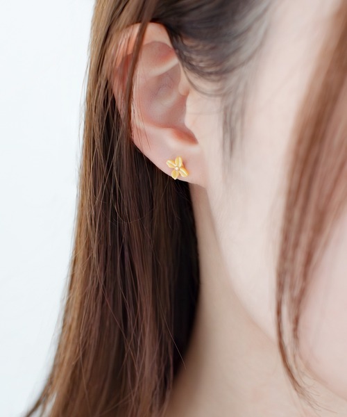 K10 イエローゴールド キンモクセイ ピアス 片耳用 BLOOM