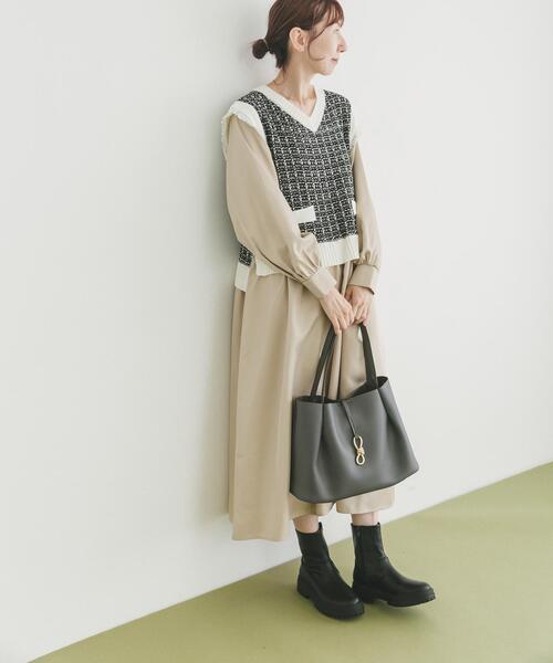 セール】ツイードニットドッキングワンピース（ワンピース）｜ITEMS