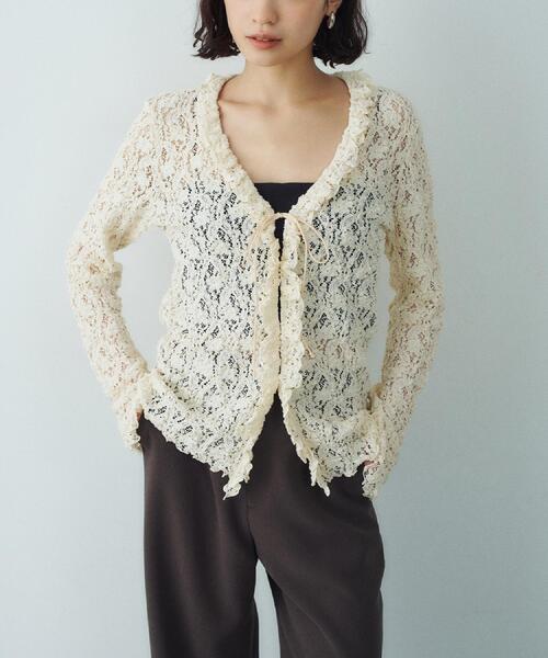 CODE A（コードエー）の「◆fluffy lace blouse（シャツ/ブラウス・レディース・ホワイト/ブラック/オフホワイト・00）」の4枚目の写真
