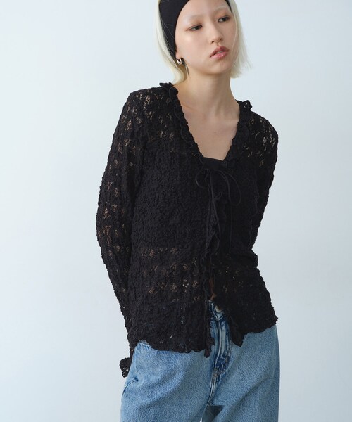 CODE A（コードエー）の「◆fluffy lace blouse（シャツ/ブラウス・レディース・ホワイト/ブラック/オフホワイト・00）」の9枚目の写真