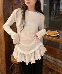 Mayree | 【Mayree】レース リボン カットソー(Tシャツ/カットソー)