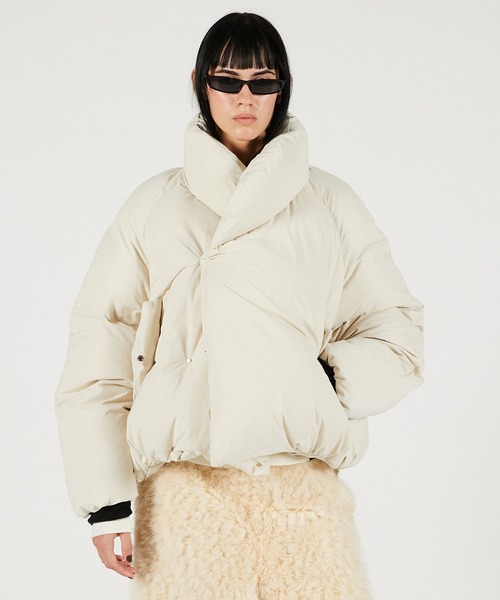 PRANK PROJECT（プランクプロジェクト）の「ショールカラーショートダウン / Shawl Collar Short Down（ダウンジャケット/コート・レディース・イエロー/ブラック/アイボリー・FREE）」の2枚目の写真