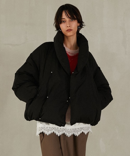 PRANK PROJECT（プランクプロジェクト）の「ショールカラーショートダウン / Shawl Collar Short Down（ダウンジャケット/コート・レディース・イエロー/ブラック/アイボリー・FREE）」の3枚目の写真