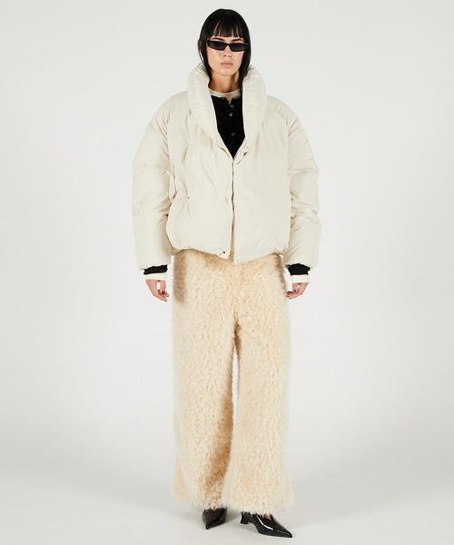 PRANK PROJECT（プランクプロジェクト）の「ショールカラーショートダウン / Shawl Collar Short Down（ダウンジャケット/コート・レディース・イエロー/ブラック/アイボリー・FREE）」の5枚目の写真