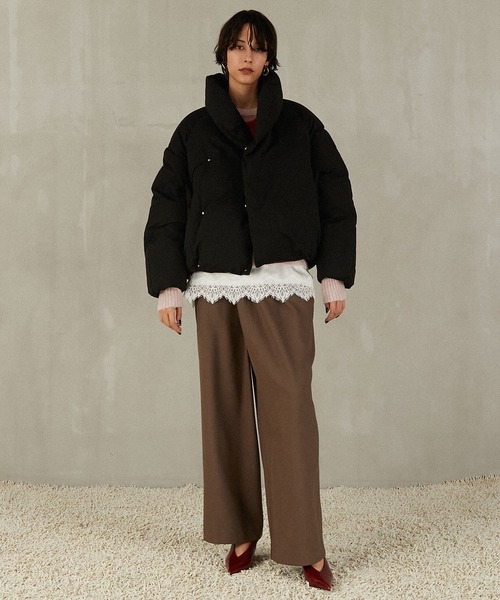 PRANK PROJECT（プランクプロジェクト）の「ショールカラーショートダウン / Shawl Collar Short Down（ダウンジャケット/コート・レディース・イエロー/ブラック/アイボリー・FREE）」の7枚目の写真