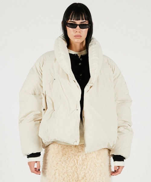 PRANK PROJECT（プランクプロジェクト）の「ショールカラーショートダウン / Shawl Collar Short Down（ダウンジャケット/コート・レディース・イエロー/ブラック/アイボリー・FREE）」の9枚目の写真