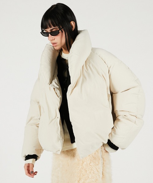 PRANK PROJECT（プランクプロジェクト）の「ショールカラーショートダウン / Shawl Collar Short Down（ダウンジャケット/コート・レディース・イエロー/ブラック/アイボリー・FREE）」の11枚目の写真