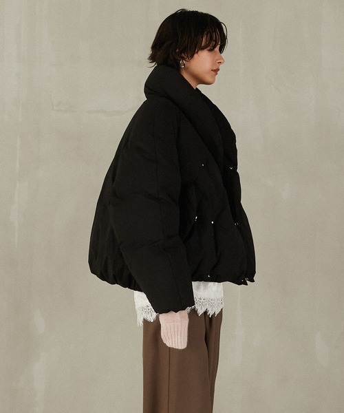 PRANK PROJECT（プランクプロジェクト）の「ショールカラーショートダウン / Shawl Collar Short Down（ダウンジャケット/コート・レディース・イエロー/ブラック/アイボリー・FREE）」の16枚目の写真