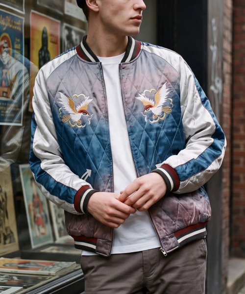 UT206】【HOUSTON/ヒューストン】VINTAGE WASH SOUVENIR JACKET MAP 