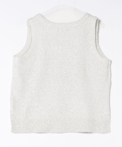 GORGE(ゴージ)の「《ラメ×前後差ヘム》レディース ニットベスト ノースリーブ プルオーバー レイヤード 春秋冬(ベスト・レディース・アイボリー/ブラック/グレー・F)」の16枚目の写真