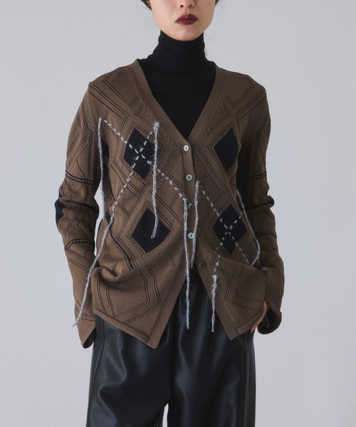 アダムエロペ（ADAM ET ROPE’）/パターンニットカーディガン セール】パターンニットカーディガン（カーディガン/ボレロ）｜ADAM ET