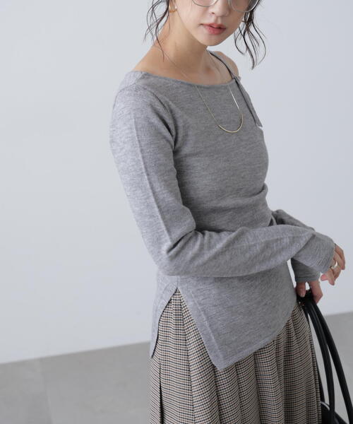 FREE'S MART(フリーズマート)の「◆ワンショルダーストラップニット(ニット/セーター・レディース・グレー/ブラック/ホワイト/ピンク・FREE)」の18枚目の写真