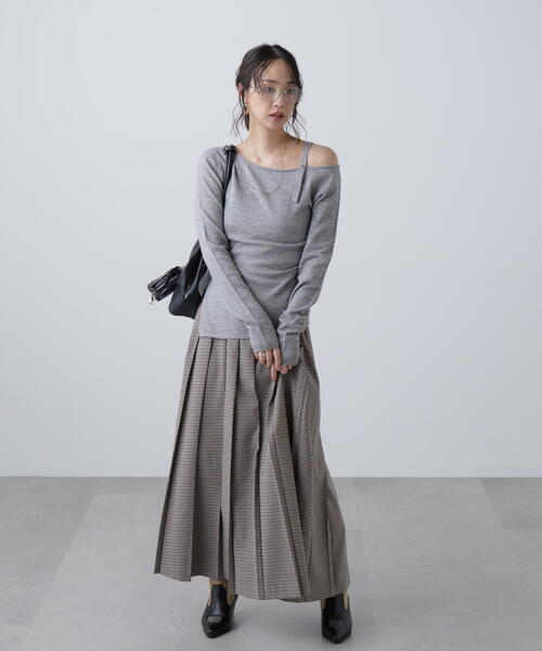 FREE'S MART(フリーズマート)の「◆ワンショルダーストラップニット(ニット/セーター・レディース・グレー/ブラック/ホワイト/ピンク・FREE)」の20枚目の写真