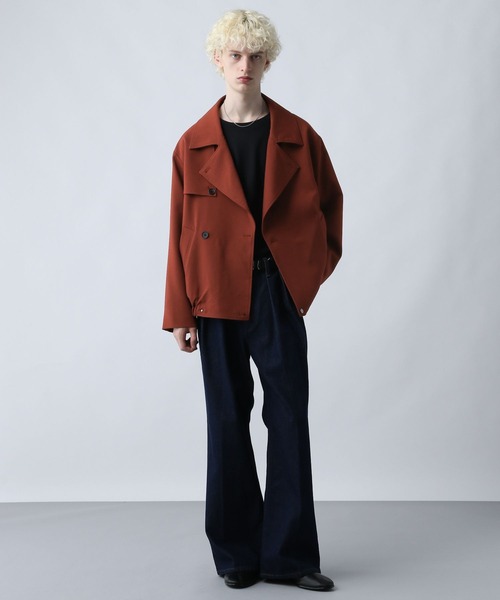 HARE（ハレ）の「【SET UP対応】カルゼトレンチブルゾン(HARE)（ブルゾン・メンズ・グレー/ブラック/オレンジ・SMALL/MEDIUM）」の7枚目の写真