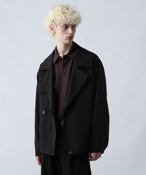 HARE（ハレ）の「【SET UP対応】カルゼトレンチブルゾン(HARE)（ブルゾン・メンズ・グレー/ブラック/オレンジ・SMALL/MEDIUM）」の8枚目の写真