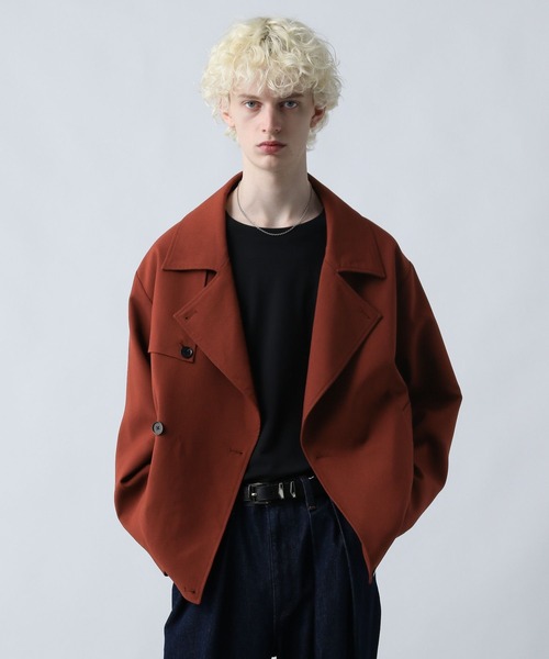 HARE（ハレ）の「【SET UP対応】カルゼトレンチブルゾン(HARE)（ブルゾン・メンズ・グレー/ブラック/オレンジ・SMALL/MEDIUM）」の10枚目の写真