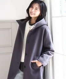 MK MICHEL KLEIN | SUPER100'sウール フーデットミドルコート(その他アウター)