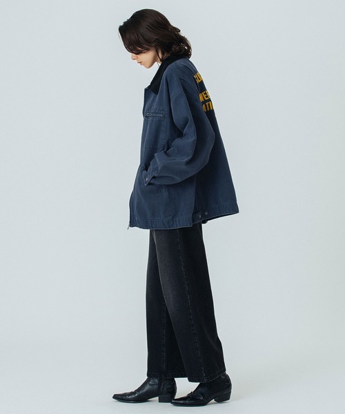ROSE BUD（ローズバッド）の「(GENE HEAVENS)EMBROIDERED BARN JACKET（ブルゾン・レディース・ネイビー/ライトグレー・ONE SIZE）」の9枚目の写真