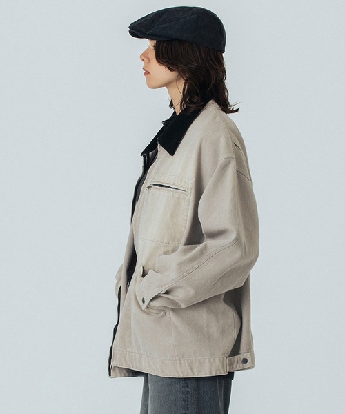 ROSE BUD（ローズバッド）の「(GENE HEAVENS)EMBROIDERED BARN JACKET（ブルゾン・レディース・ネイビー/ライトグレー・ONE SIZE）」の12枚目の写真