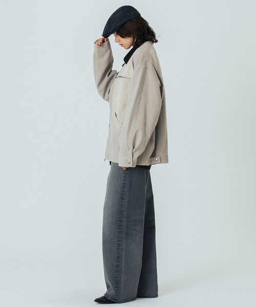 ROSE BUD（ローズバッド）の「(GENE HEAVENS)EMBROIDERED BARN JACKET（ブルゾン・レディース・ネイビー/ライトグレー・ONE SIZE）」の14枚目の写真