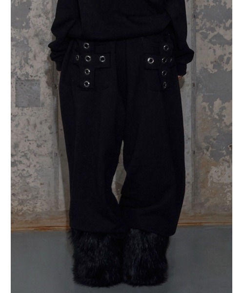 FANCY CLUB（ファンシークラブ）の「【FANCY CLUB】KEYCHAIN EYELET SWEATPANTS / 【ファンシークラブ】キーチェーンアイレットスウェットパンツ（スウェットパンツ・レディース・杢グレー/ブラック・ONE SIZE）」の8枚目の写真