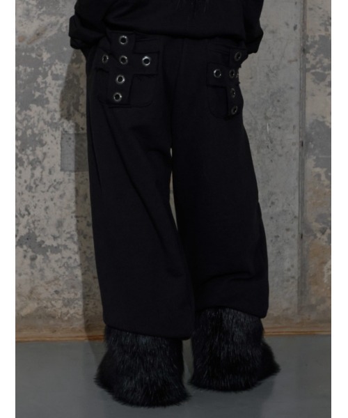 FANCY CLUB（ファンシークラブ）の「【FANCY CLUB】KEYCHAIN EYELET SWEATPANTS / 【ファンシークラブ】キーチェーンアイレットスウェットパンツ（スウェットパンツ・レディース・杢グレー/ブラック・ONE SIZE）」の7枚目の写真