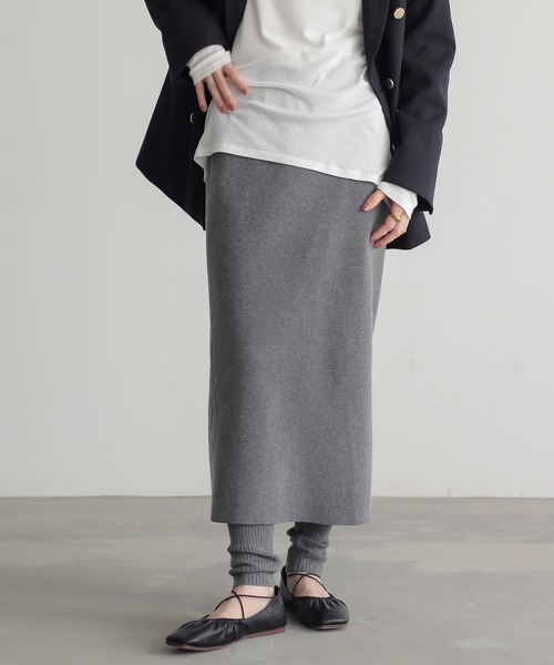 セール】レギンスドッキングニットスカート【サスティナブル