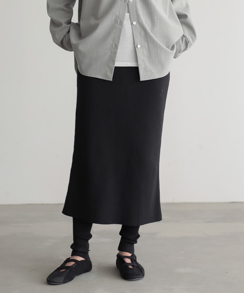 for/c（フォーシー）の「レギンスドッキングニットスカート【サスティナブル】（スカート・レディース・ブラック/グレー・M/L）」の3枚目の写真