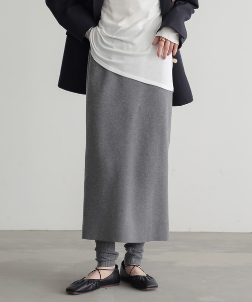 for/c（フォーシー）の「レギンスドッキングニットスカート【サスティナブル】（スカート・レディース・ブラック/グレー・M/L）」の12枚目の写真