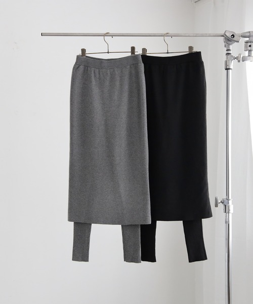for/c（フォーシー）の「レギンスドッキングニットスカート【サスティナブル】（スカート・レディース・ブラック/グレー・M/L）」の19枚目の写真