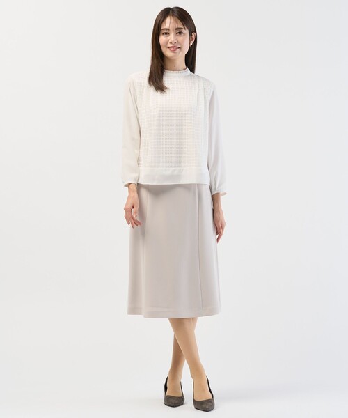 J.PRESS Ladies（J.プレス レディス）の「レースコンビ カットソー（Tシャツ/カットソー・レディース・ベージュ系/ホワイト系・SMALL）」の5枚目の写真