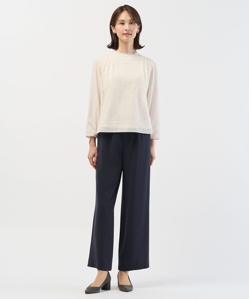 J.PRESS Ladies（J.プレス レディス）の「レースコンビ カットソー（Tシャツ/カットソー・レディース・ベージュ系/ホワイト系・SMALL）」の7枚目の写真