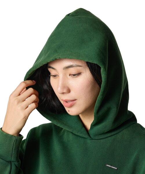 UNDER ARMOUR(アンダーアーマー)の「UAアイコン ヘビーウェイト フリース オーバーサイズド プルオーバー フーディー(ライフスタイル/レディース)(スウェット・レディース・ライム・S/L/M)」の6枚目の写真