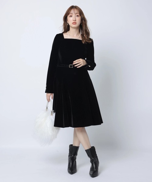 ベロアミニワンピース（ワンピース）｜Apuweiser-riche（アプワイザー