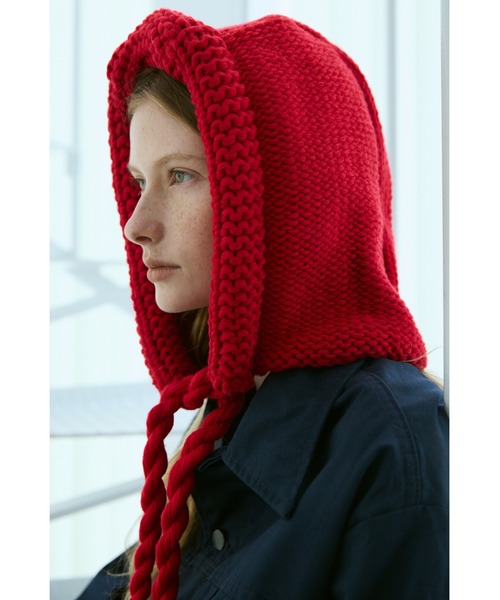 美品✨アラヌイ　バラクラバ　ボアニットキャップ　ユニセックス　free ツイストバラクラバニットキャップ（ニットキャップ/ビーニー）｜un