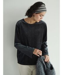 Lame velour back cut top