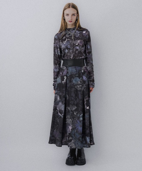 HARE（ハレ）の「フラワーバックレースアップハイウエストスカート(HARE)（スカート・レディース・ホワイト/ブラック・FREE）」の3枚目の写真