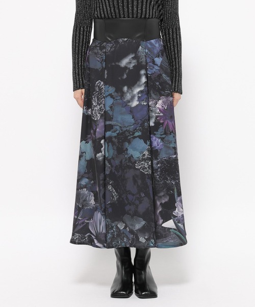 フラワーバックレースアップハイウエストスカート(HARE)（スカート