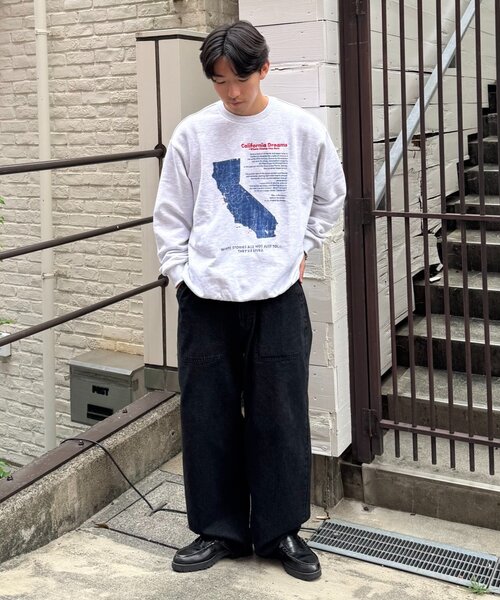 CIAOPANIC TYPY(チャオパニックティピー)の「【ユニセックス】マップ柄ロゴスウェットプルオーバー(スウェット・メンズ・ブラック/ボルドー/ライトグレー・MEDIUM/LARGE)」の8枚目の写真