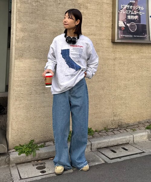 CIAOPANIC TYPY(チャオパニックティピー)の「【ユニセックス】マップ柄ロゴスウェットプルオーバー(スウェット・メンズ・ブラック/ボルドー/ライトグレー・MEDIUM/LARGE)」の13枚目の写真