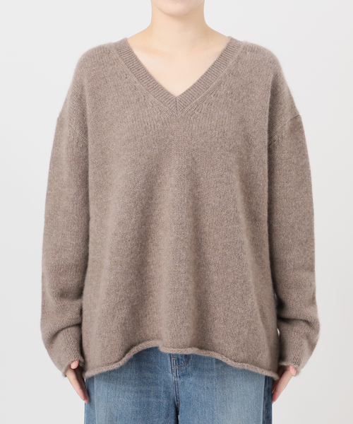 journal standard L'essage（ジャーナルスタンダードレサージュ）の「【R2W/アールツーダブリュー】CECILY CASH LOOSE V NECK KN：ニット（ニット/セーター・レディース・ブラック/ブラウン・1）」の15枚目の写真