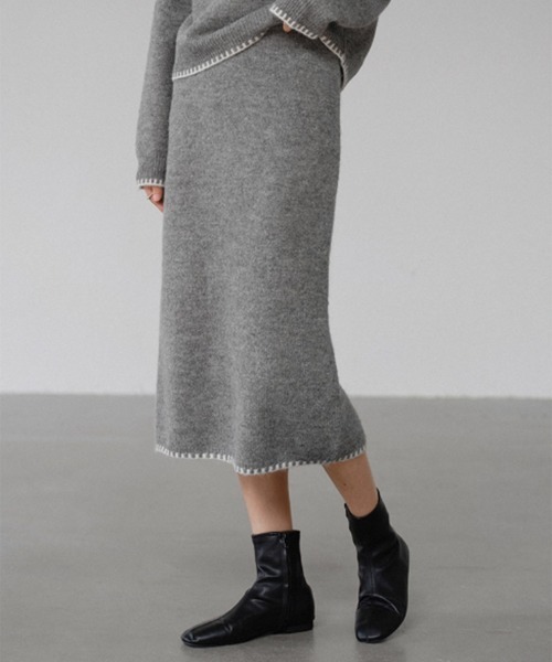 Miniministore（ミニミニストア）の「ニットセットアップ 上下セット 配色（セットアップ・レディース・ブラック/グレー/ブラウン・L/S/M）」の13枚目の写真
