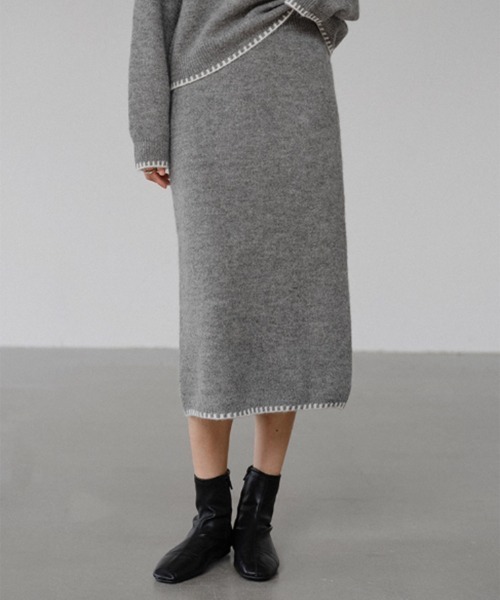 Miniministore（ミニミニストア）の「ニットセットアップ 上下セット 配色（セットアップ・レディース・ブラック/グレー/ブラウン・L/S/M）」の14枚目の写真