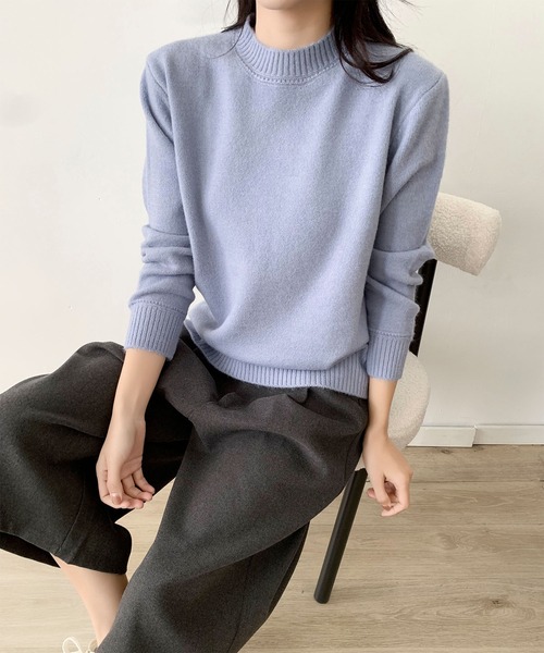 aimoha(アイモハ)の「ベーシッククルーネックゆるニットプルオーバー (AW)(ニット/セーター・レディース・オフホワイト/グレー/ブルー・FREE)」の12枚目の写真