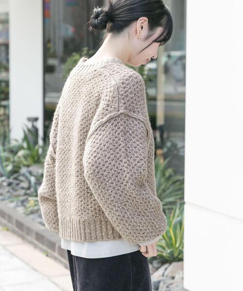 EKAL（エカル）の「ネップMIXクルーニット（ニット/セーター・レディース・ベージュ系その他/ブラック/ブルー系その他・ONE）」の7枚目の写真